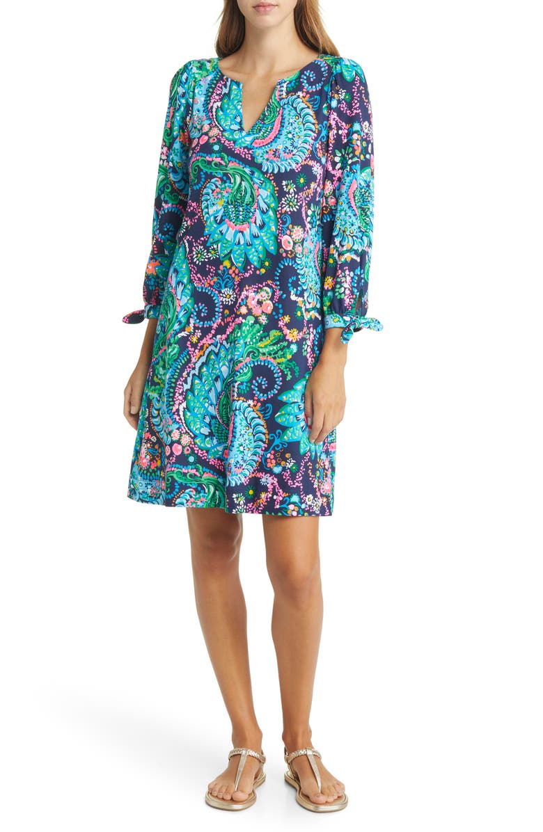 Lilly Pulitzer<sup>®</sup> Cath Take Me to the Sea Print Cotton Shift Dress, Main, color, 