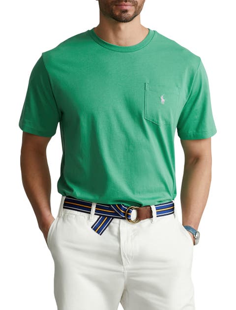 Big & Tall Classic Fit Jersey Crewneck Pocket Tee