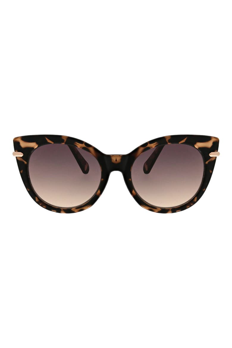 53mm Round Cat Eye Sunglasses, Main, color, BLUSH DEMI TORTOISE