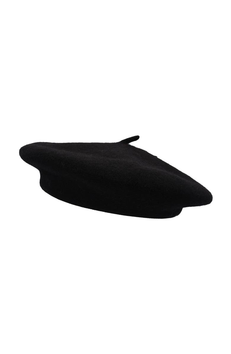 Lauren Ralph Lauren Classic Wool Beret With Script Logo, Alternate, color, Black