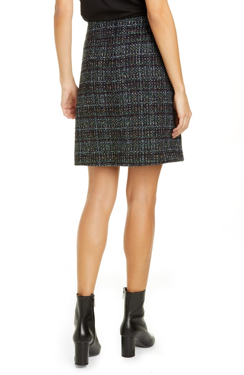 Akris punto Metallic Tweed A-Line Miniskirt, Alternate, color,