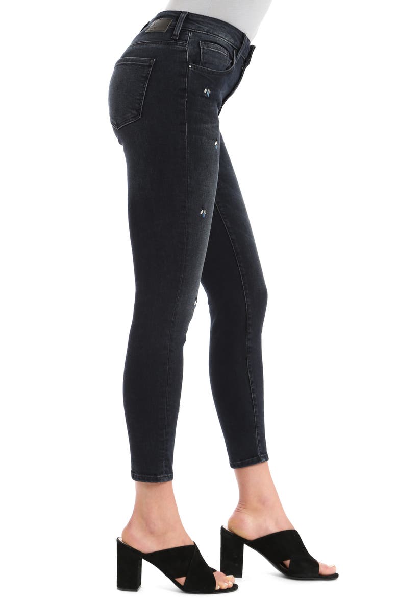 Tess Crystal Embellished Super Skinny Jeans, Alternate, color, INK SHINY
