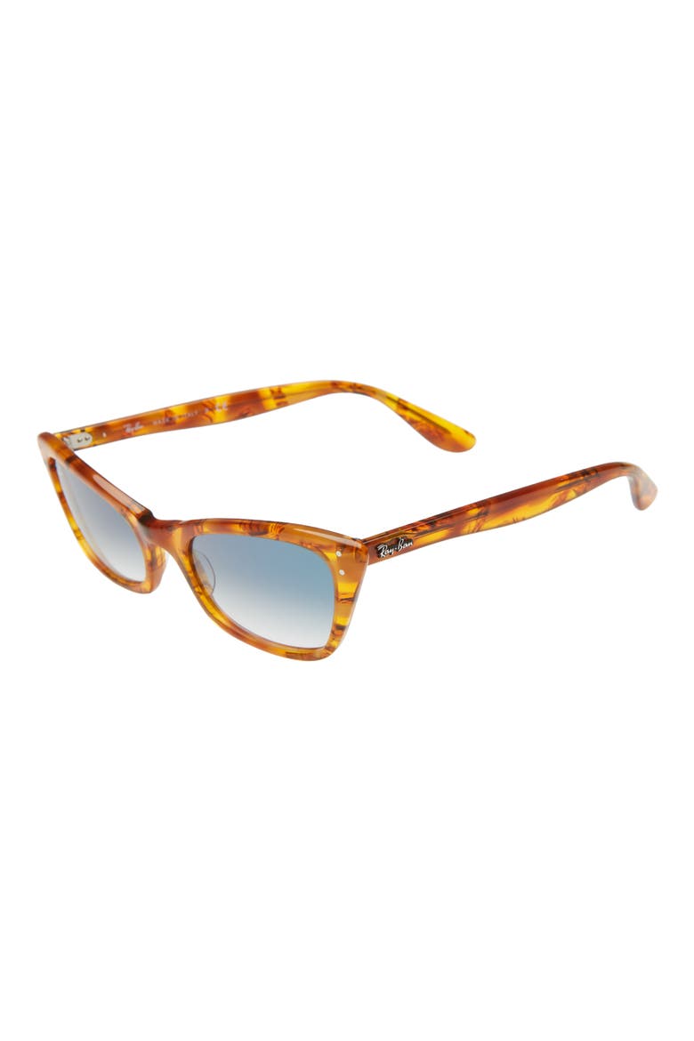 52mm Transparent Cat Eye Sunglasses, Alternate, color, AMBER TORTOISE/ BLUE