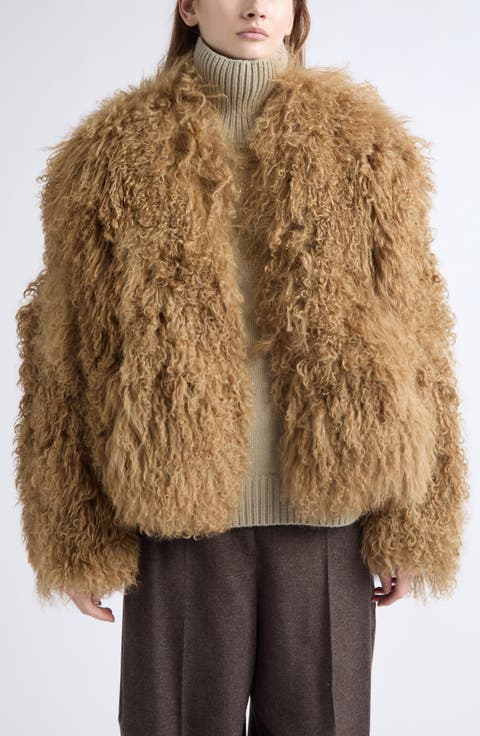 Curly Genuine Shearling Jacket