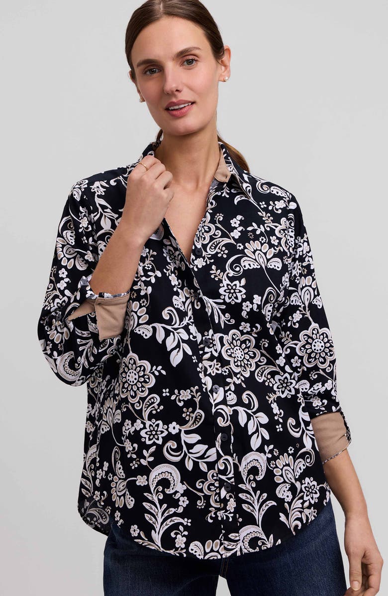 Foxcroft Margie Daisy Cotton Button-Up Shirt, Alternate, color,