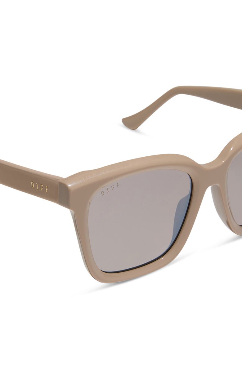 DIFF Meredith 54mm Square Sunglasses, Alternate, color, Silver Flash