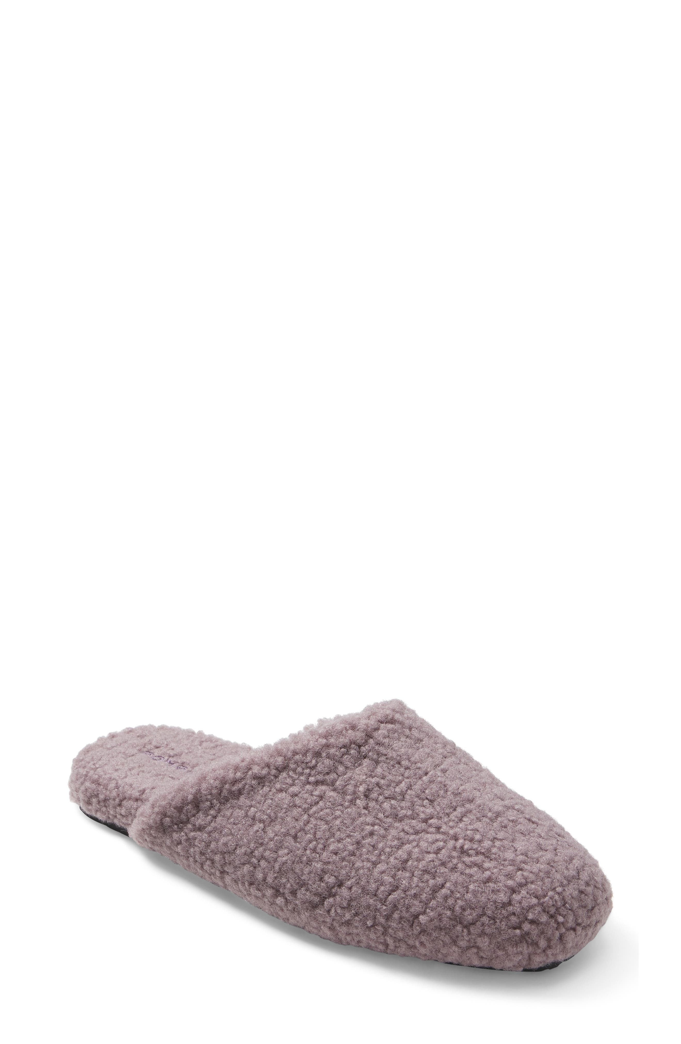 Saturday Faux Fur Slippers, Main, color, DUSTY PURPLE