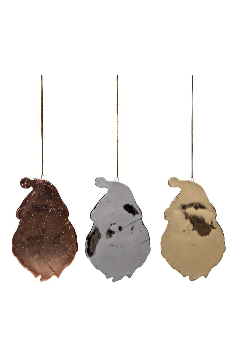 Chrome Santa Christmas Tree Ornament Assortment of 3, Alternate, color, Gold