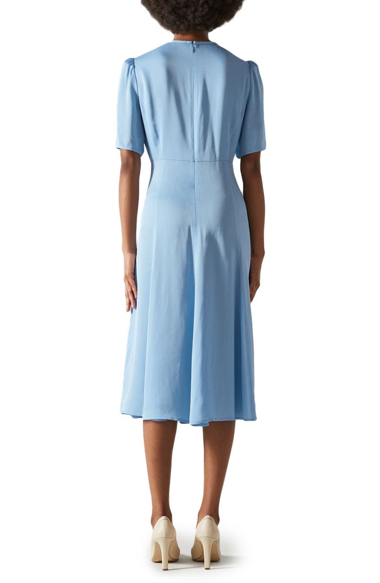 LK Bennett Montana Short Sleeve Midi Dress, Alternate, color, Blue-Hyacinth