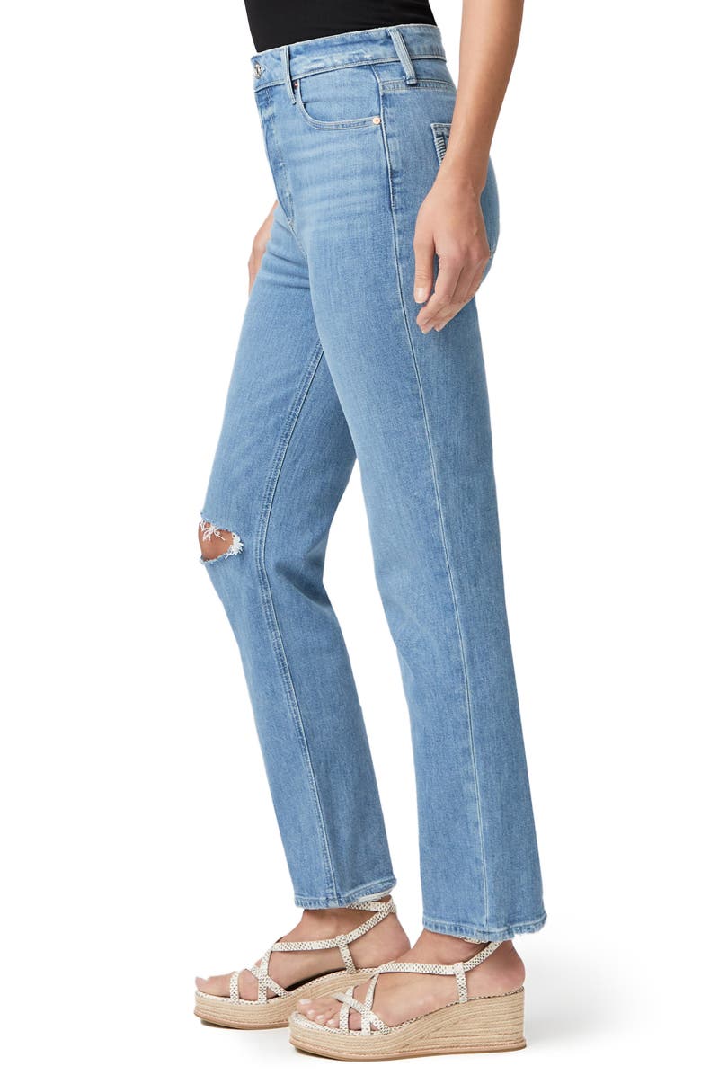 PAIGE Stella Ripped High Waist Straight Leg Jeans, Alternate, color, Pecotdsthm