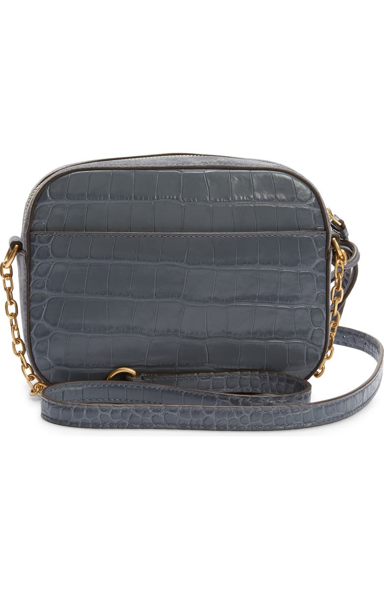 Tory Burch McGraw Croc Embossed Leather Camera Bag, Alternate, color,