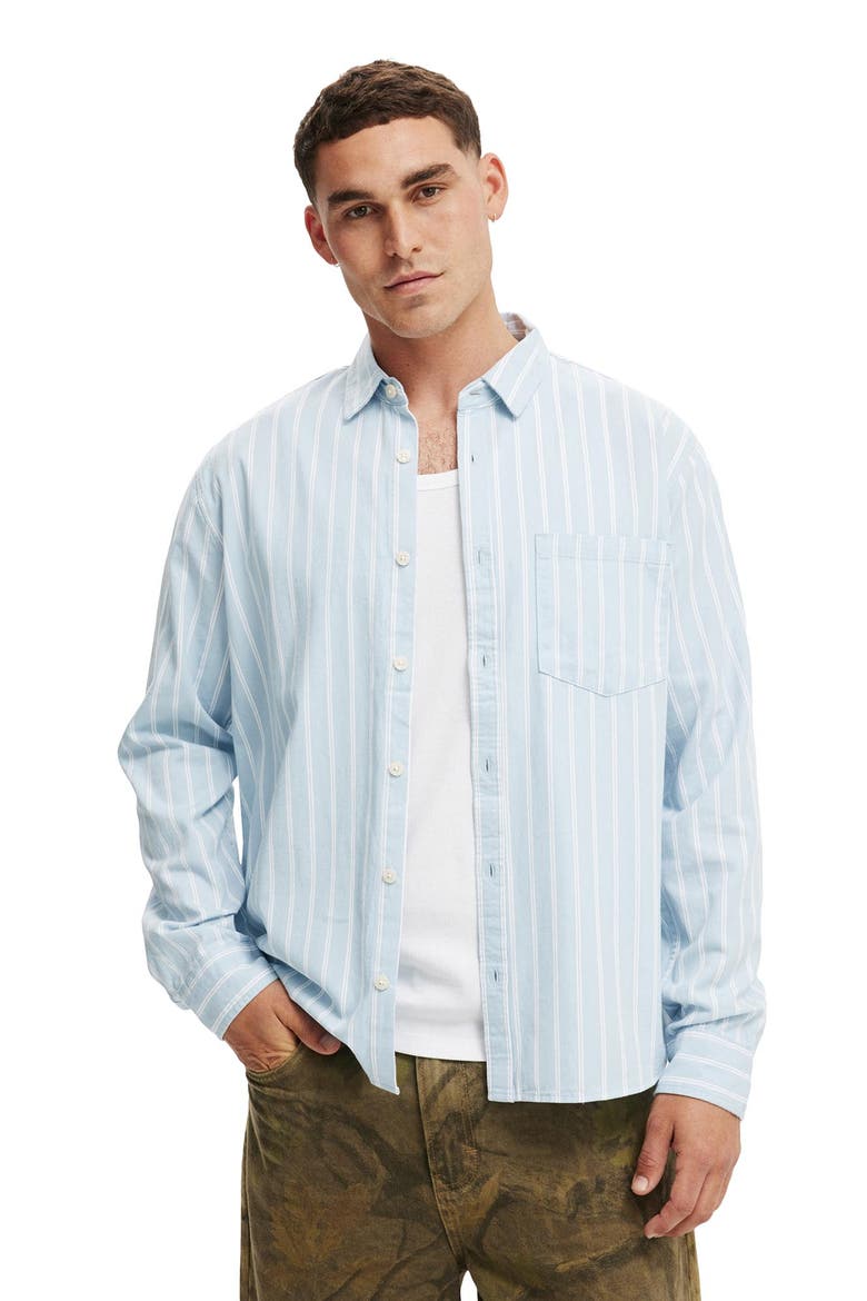 Men's Luca Long Sleeve Shirt, Main, color, Soft Blue Stripe