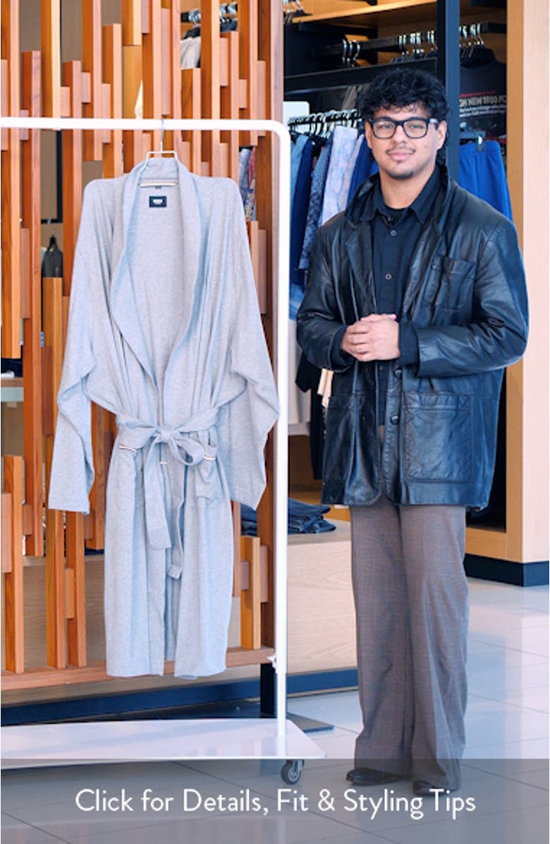 Shawl Collar Knit Cotton Robe, sales video thumbnail