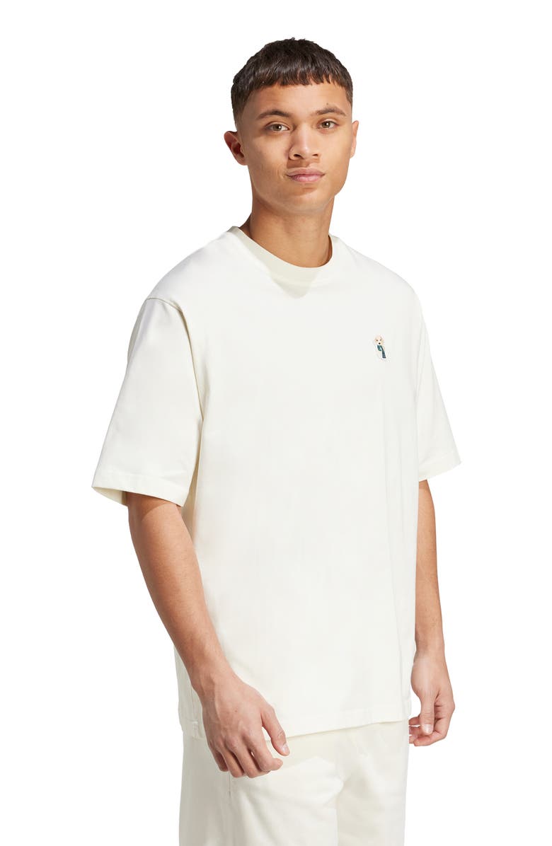 adidas Dog Sock Cotton Crewneck T-Shirt, Alternate, color, Off White