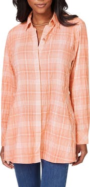Foxcroft Cici Plaid Non-Iron Cotton Blend Tunic