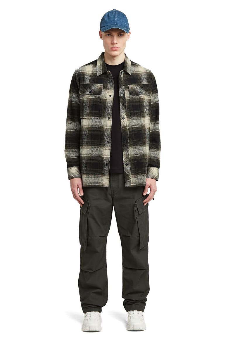 GPO Plaid Cotton Snap-Up Overshirt, Alternate, color, ASFALT ARTHUR CHECK
