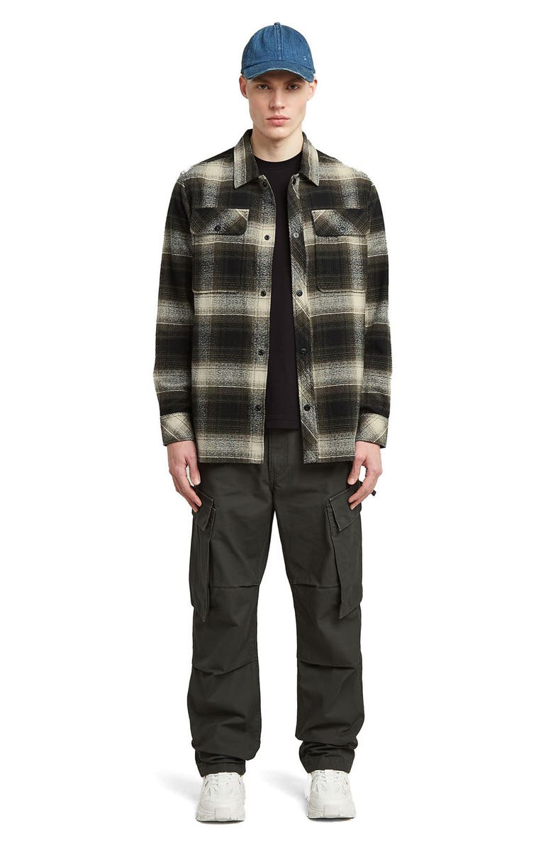 G-STAR GPO Plaid Cotton Snap-Up Overshirt, Alternate, color, Asfalt Arthur Check