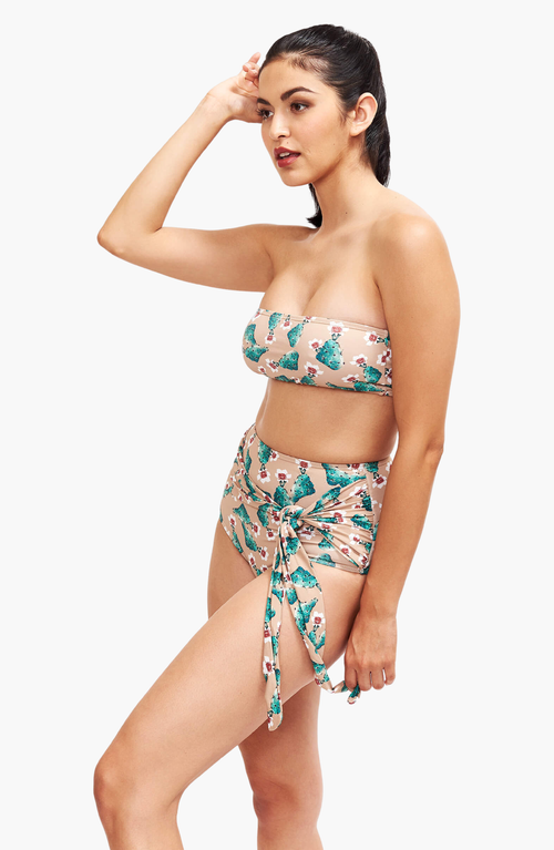 Sauipe Giovanna Strapless Bikini Top In Cactus Print