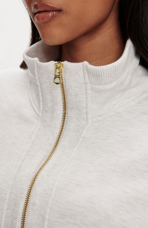 Varley Molly Longline Doublesoft® Half Zip Sweatshirt In White