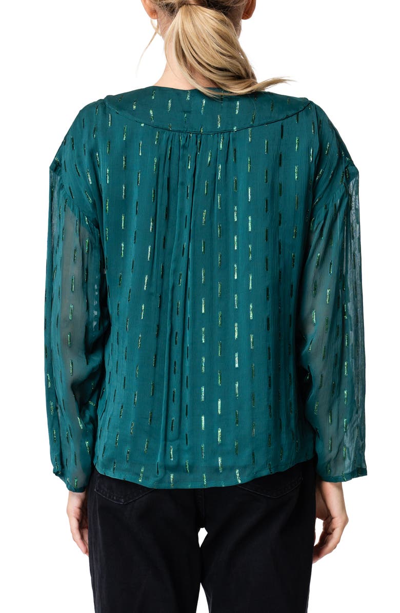 CIEBON Olivie Metallic Fleck Top, Alternate, color, Olive Green