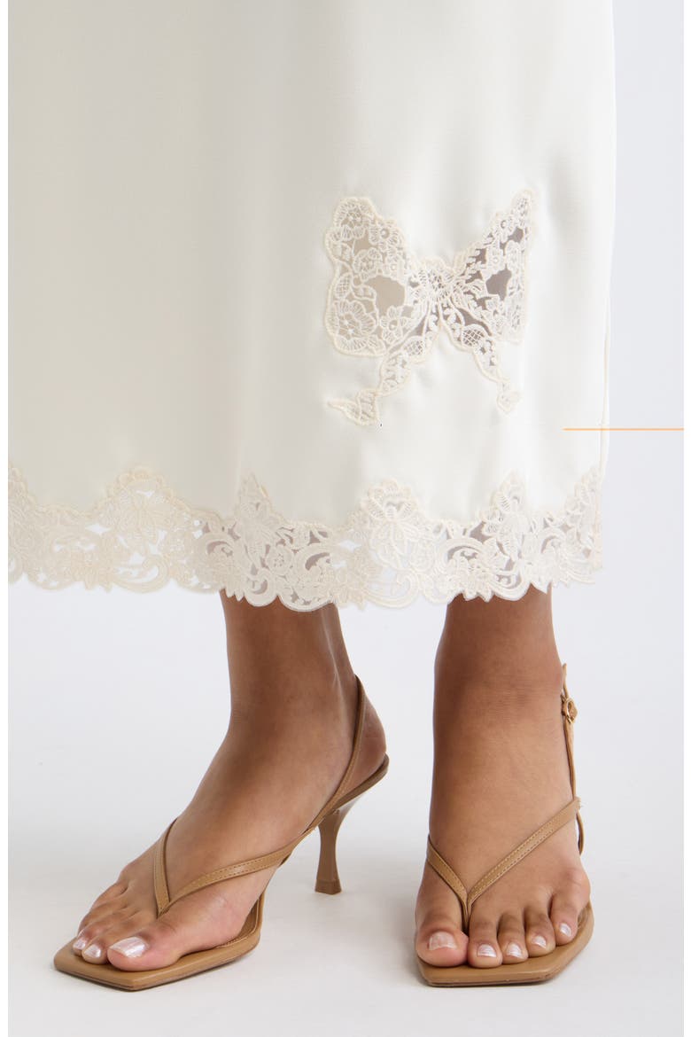 Avelaine Lace Trim Maxi Skirt, Alternate, color, ALABASTER GLOW