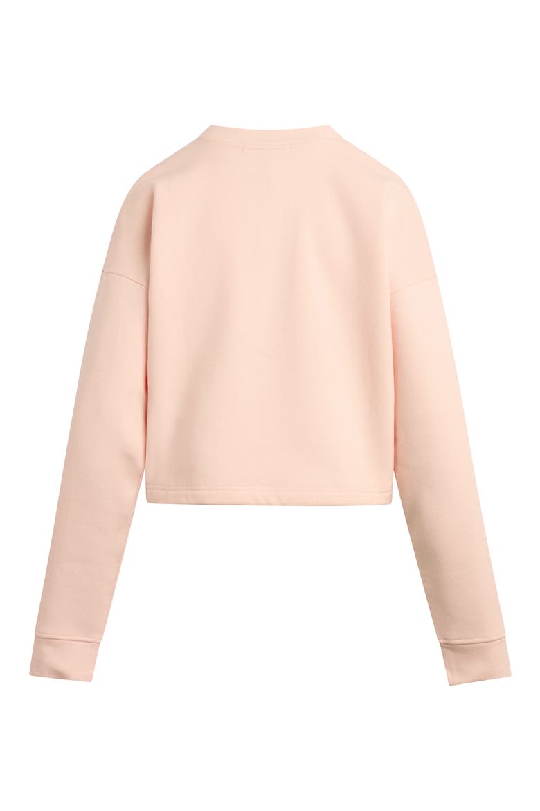 The Collegiate Logo Crop Sweatshirt, Alternate, color, PALE PINK/ WHITE