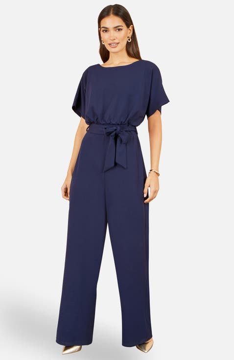 Batwing Stretch Wide-Leg Jumpsuit