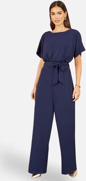 Yumi Batwing Stretch Wide-Leg Jumpsuit