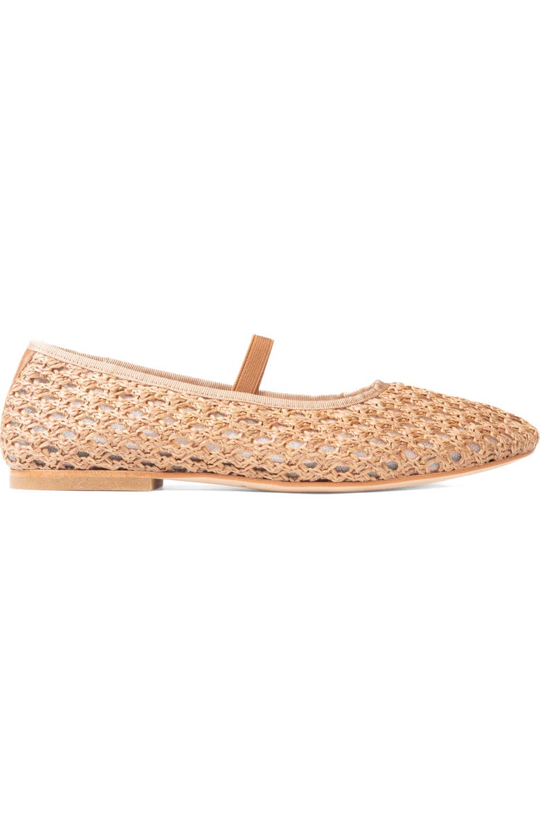patricia green Monaco Raffia Mary Jane Ballet Flat, Alternate, color, Cognac Raffia