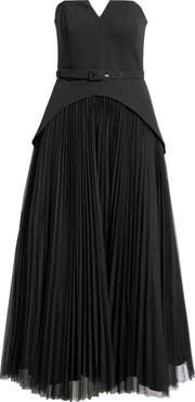 Hutch Lilibet Strapless Mixed Media Gown