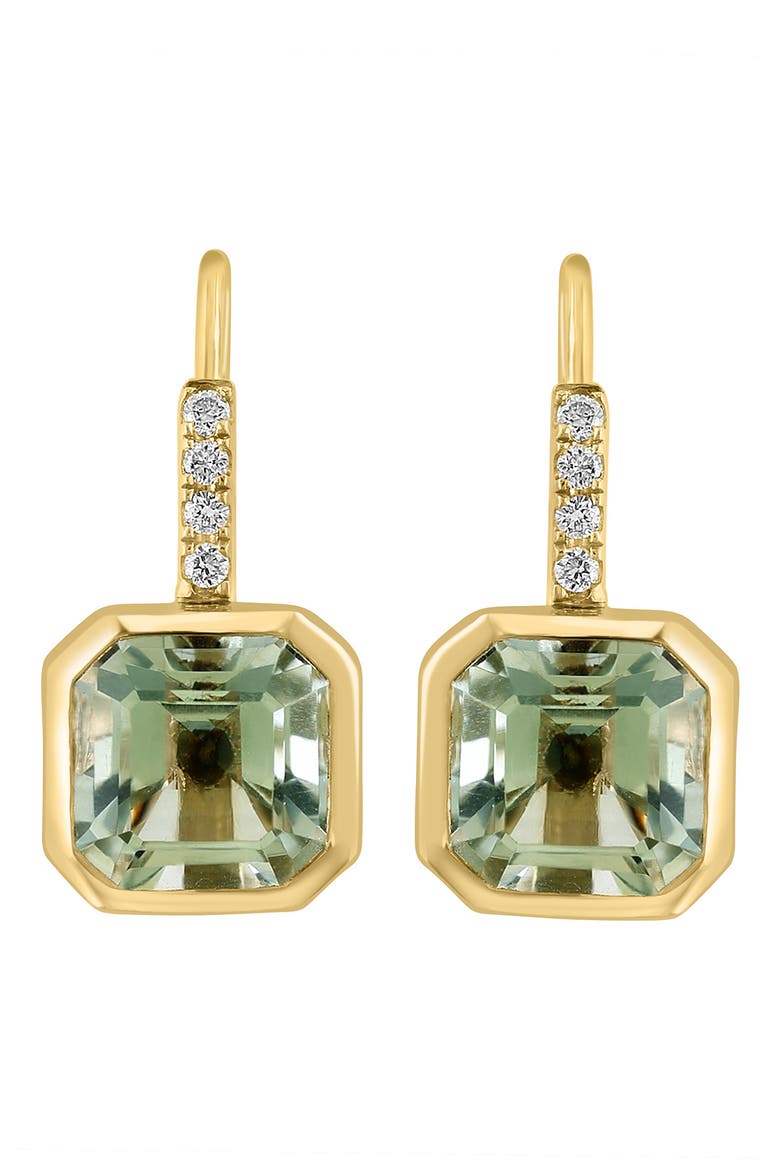 Diamond & Amethyst Drop Earrings, Alternate, color, GREEN