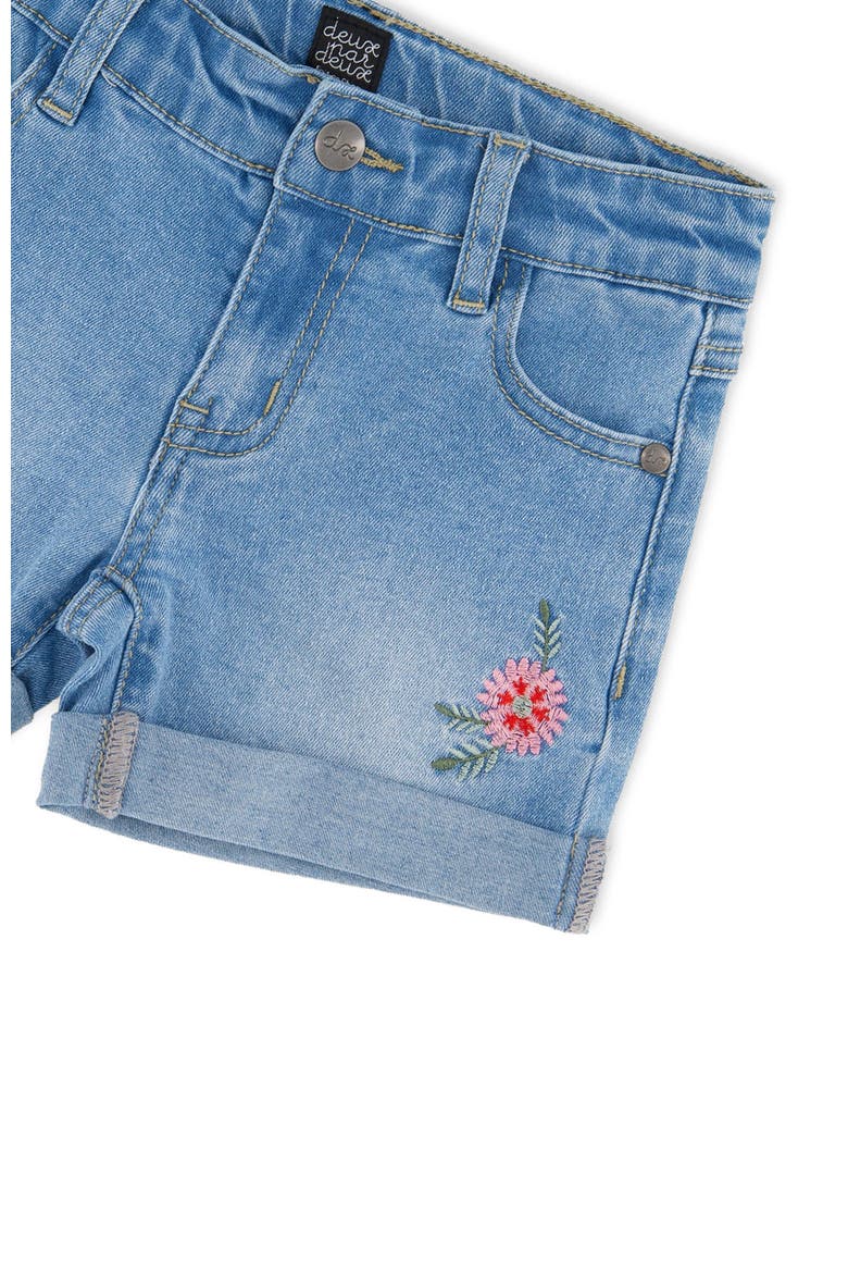 Embroidery Floral Denim Shorts, Alternate, color, Light Blue Denim