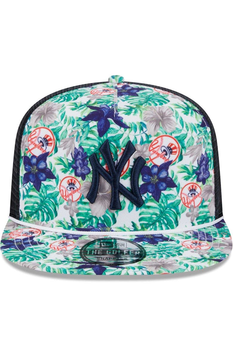 New Era Men's New Era New York Yankees Tropic Floral Golfer Lightly Structured Snapback Hat, Alternate, color, 