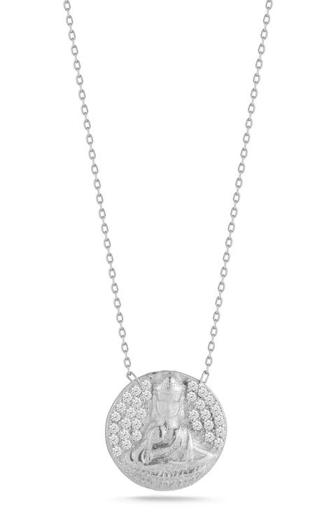 Cubic Zirconia Buddha Pendant Necklace