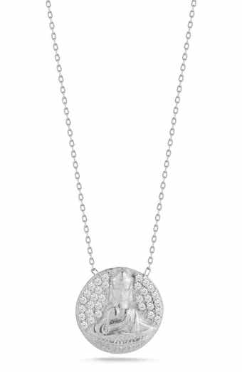 Cubic Zirconia Buddha Pendant Necklace
