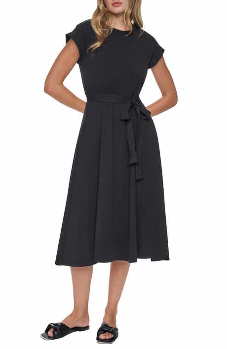 Cap Sleeve Fit & Flare Midi Dress