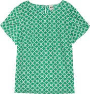 AK ANNE KLEIN Print Tulip Sleeve Knit Top