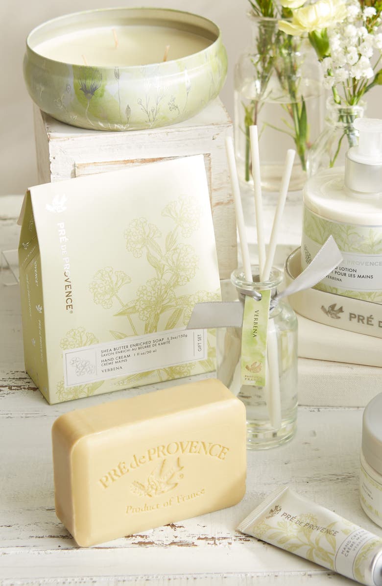 EUROPEAN SOAPS Pre de Provence Heritage 3-Wick Tin Candle, Alternate, color, Light Green