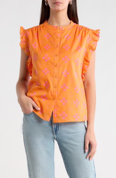 Donna Dot Hessi Sleeveless Button-Up Shirt