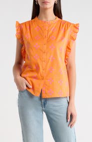 SUGARLIPS Donna Dot Hessi Sleeveless Button-Up Shirt