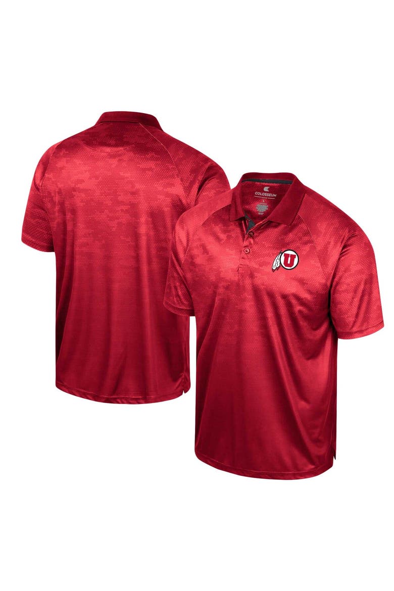 Men's Colosseum Red Utah Utes Honeycomb Raglan Polo, Alternate, color, Red
