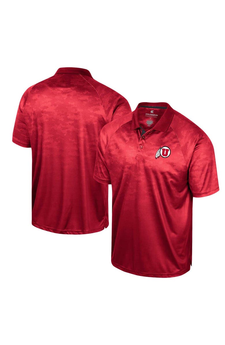 COLOSSEUM Men's Colosseum Red Utah Utes Honeycomb Raglan Polo, Alternate, color, Red