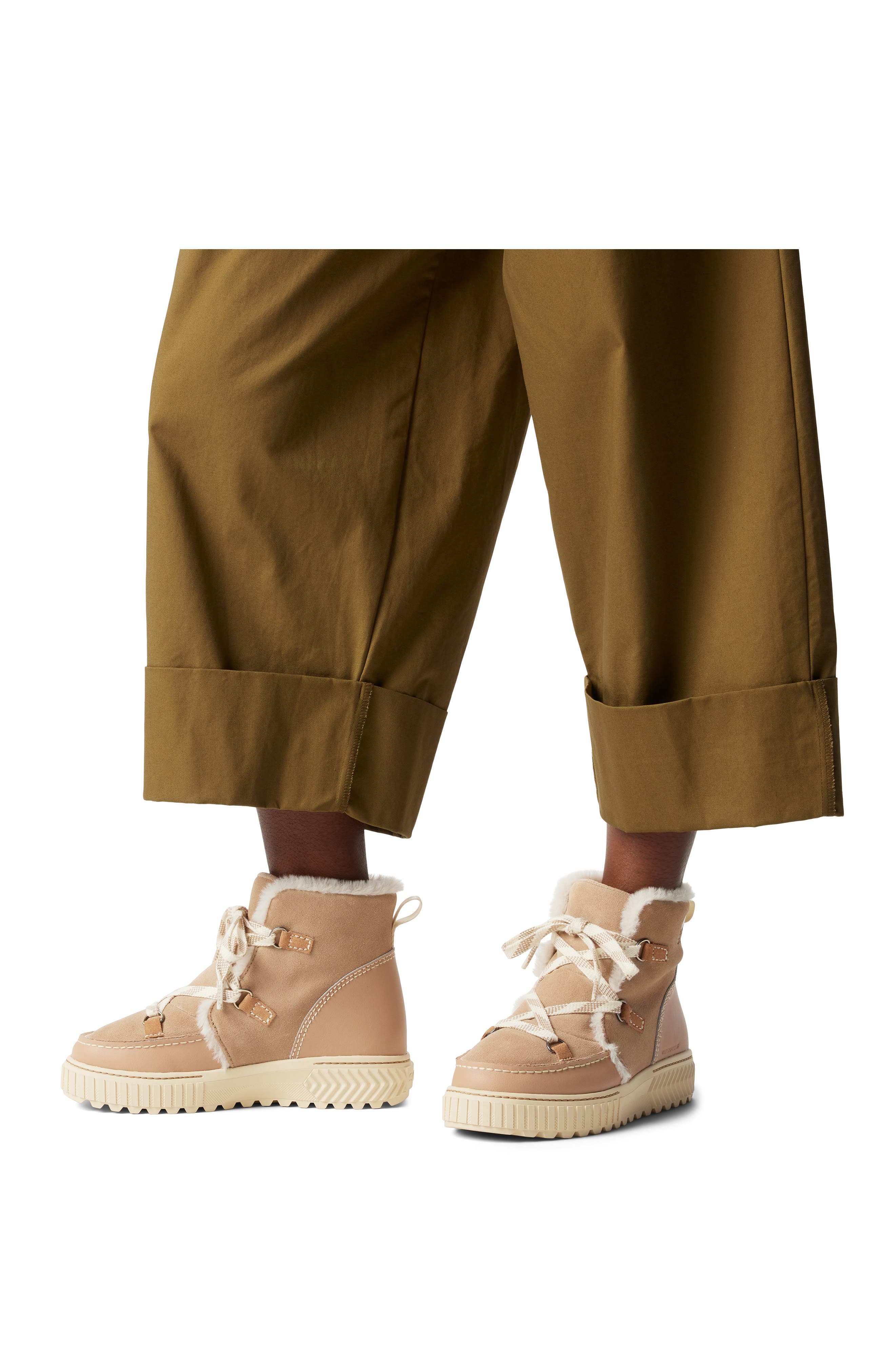 SOREL One Ave<sup
™</sup
 Alpine Faux Fur Trim Waterproof Boot, Alternate, color, Dusty Tan/ Tawny Buff