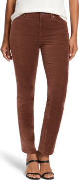 NIC+ZOE High Waist Stretch Velveteen Straight Leg Ankle Pants