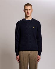 Lyle & Scott Ribbed Cable Knit Long Sleeve Sweater