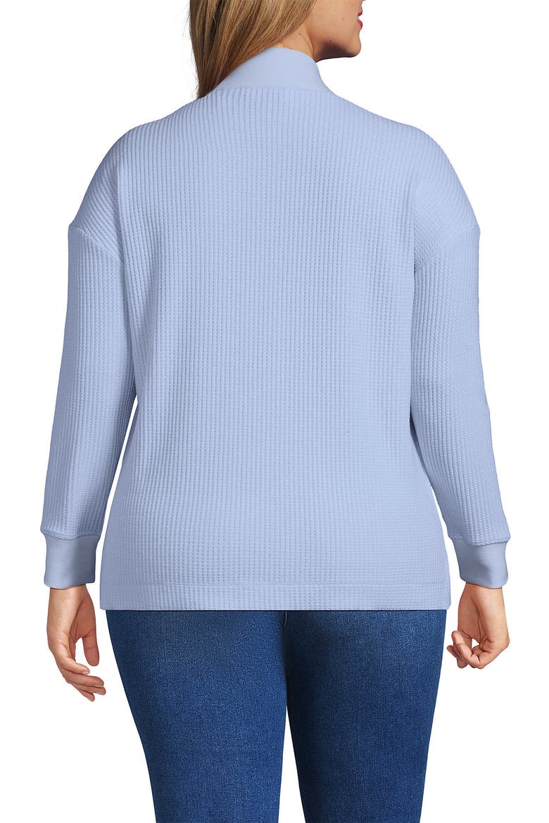 Long Sleeve Waffle Shawl Collar Henley, Alternate, color, Clearlake Blue
