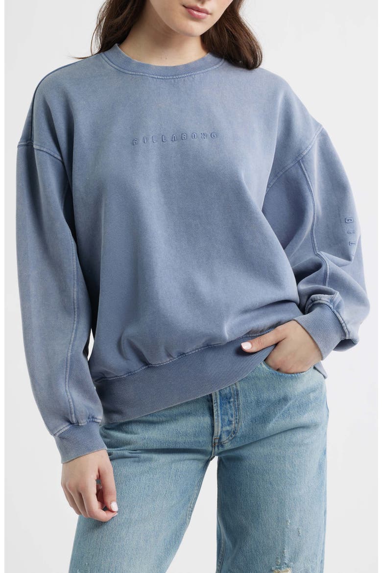Kendal Saltwashed Fleece Sweatshirt, Main, color, STONE BLUE
