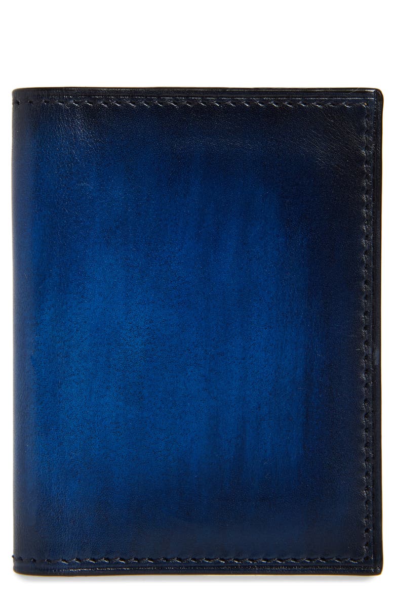 Magnanni Leather Card Case, Main, color, Navy