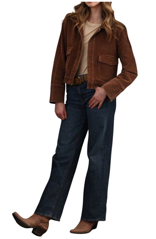 Stoosh Garment Washed Corduroy Jacket In Brown