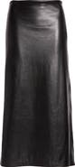 Alice + Olivia Maeve Back Slit Faux Leather Midi Skirt